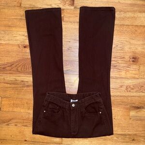 Brown Fit Flare Jeans